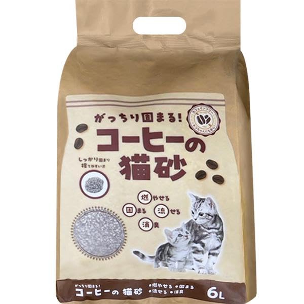 Amazon | 【ケース販売】がっちり固まる コーヒーの猫砂 6L×6コ